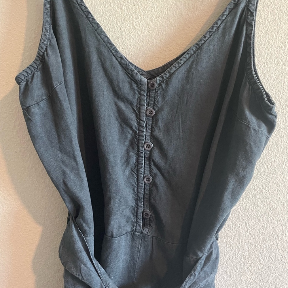 NWT Cloth & Stone Tie-Waist V-Neck Sleeveless Romper Women’s XS Twilight Grey - Picture 7 of 11